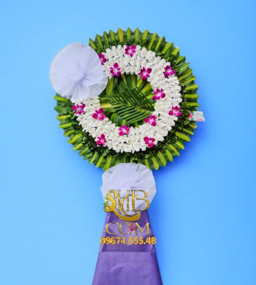 Kệ Hoa Chia Buồn Lan Trắng Tím HT283