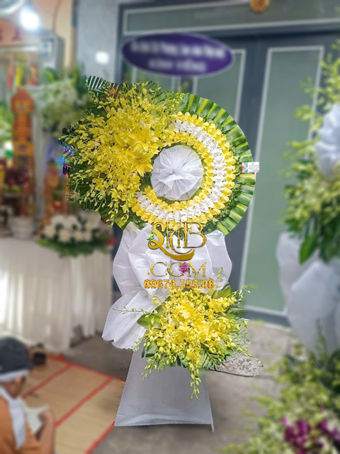 Kệ Hoa Lan Vàng Chia Buồn HT298