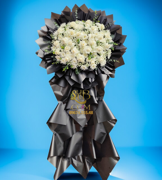 Kệ Hoa Hồng Trắng Chia Buồn HT301