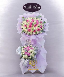 Kệ Hoa Chia Buồn Màu Tím Sang Trọng HT994